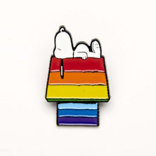 snoopy rainbow kennel enamel pin badge