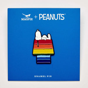 snoopy rainbow kennel enamel pin badge