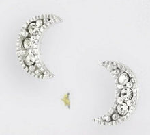 Fairy Moon - Sterling Silver Moon With Crystal Earrings