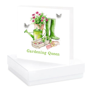 gardening queen with sterling silver butterflyn earrings