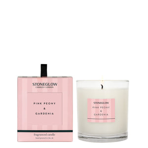 pink peony and gardenia candle