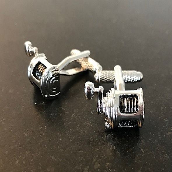 fishing reel cufflinks